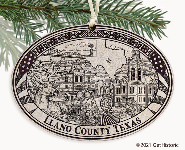 Llano County Texas Engraved Ornament