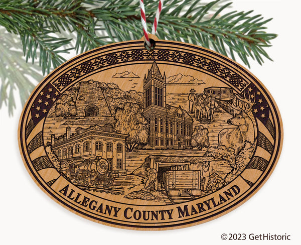 Allegany County Maryland Engraved Natural Ornament