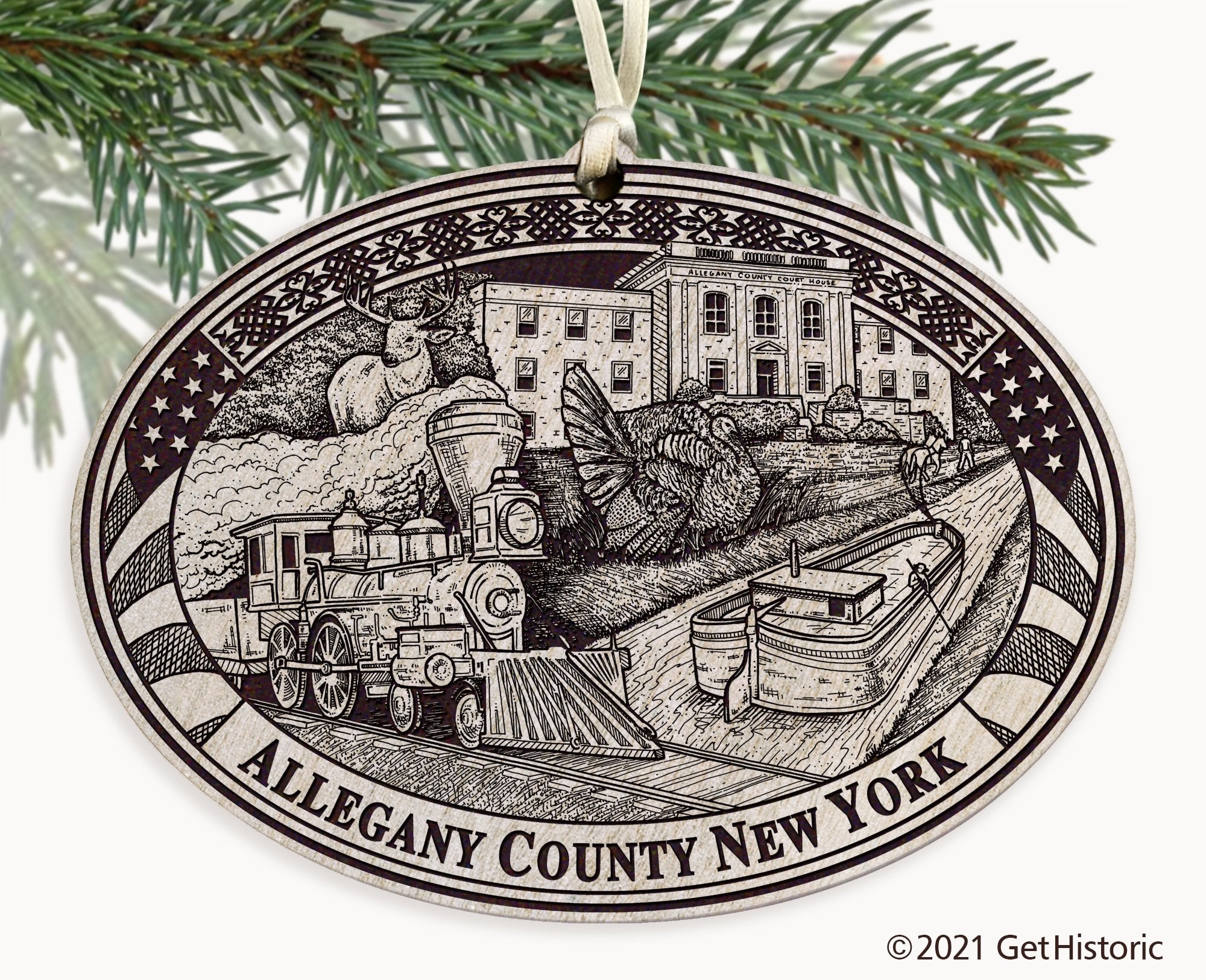 Allegany County New York Engraved Ornament