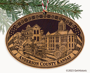 Anderson County Kansas Engraved Natural Ornament