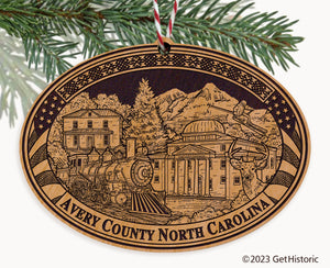 Avery County North Carolina Engraved Natural Ornament