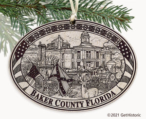 Baker County Florida Engraved Ornament