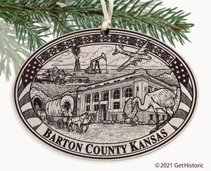 Barton County Kansas Engraved Ornament