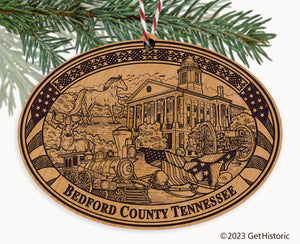 Bedford County Tennessee Engraved Natural Ornament