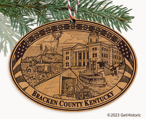 Bracken County Kentucky Engraved Natural Ornament