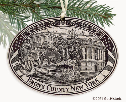 Bronx County New York Engraved Ornament