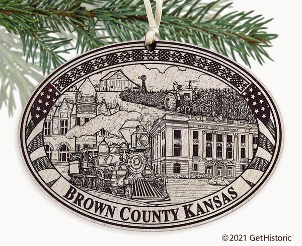 Brown County Kansas Engraved Ornament