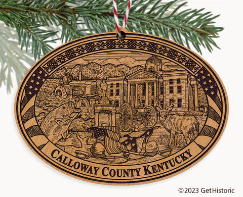 Calloway County Kentucky Engraved Natural Ornament