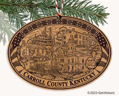 Carroll County Kentucky Engraved Natural Ornament