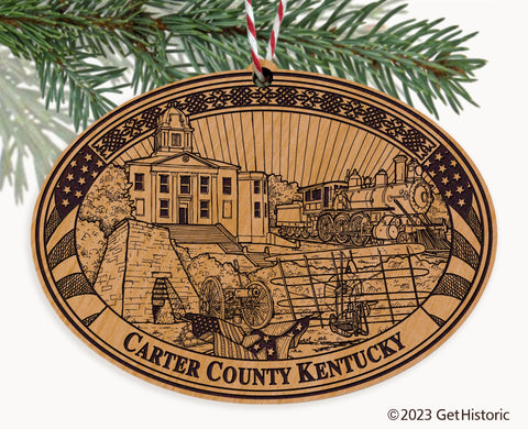 Carter County Kentucky Engraved Natural Ornament