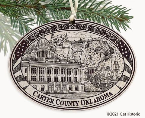 Carter County Oklahoma Engraved Ornament