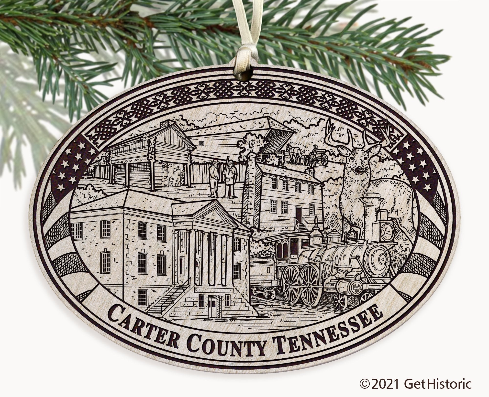 Carter County Tennessee Engraved Ornament