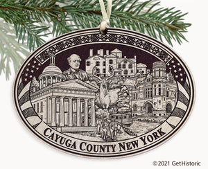 Cayuga County New York Engraved Ornament