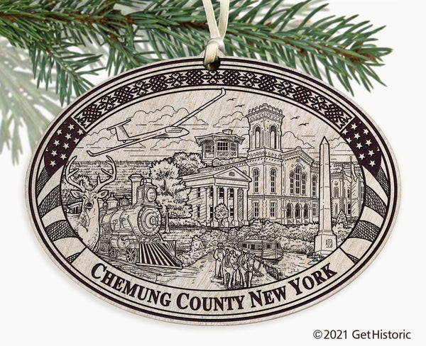 Chemung County New York Engraved Ornament