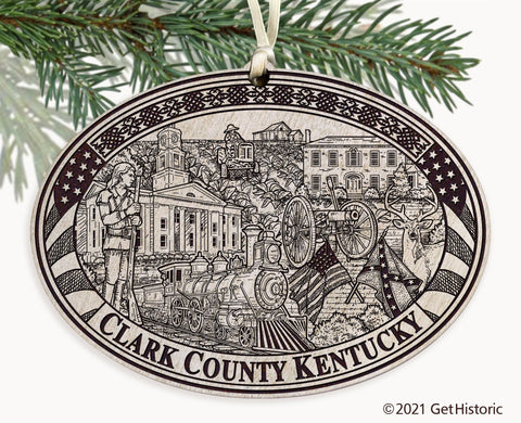 Clark County Kentucky Engraved Ornament