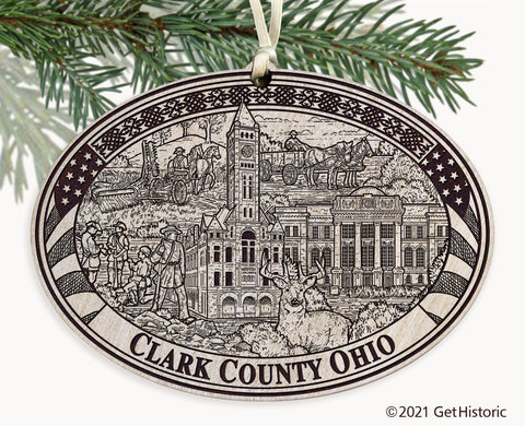 Clark County Ohio Engraved Ornament