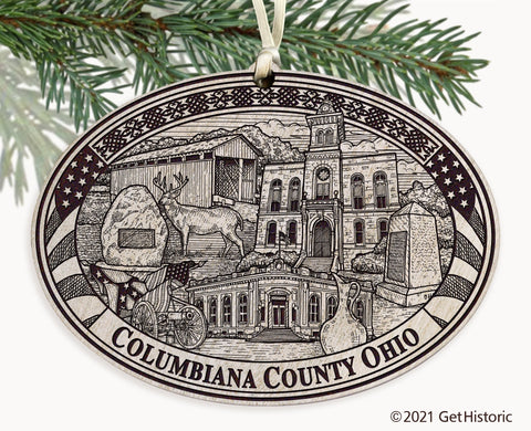 Columbiana County Ohio Engraved Ornament