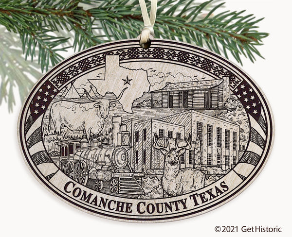 Comanche County Texas Engraved Ornament