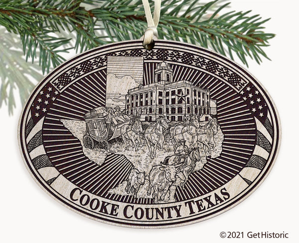 Cooke County Texas Engraved Ornament