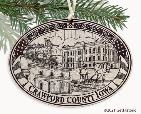 Crawford County Iowa Engraved Ornament