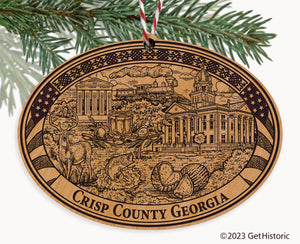 Crisp County Georgia Engraved Natural Ornament