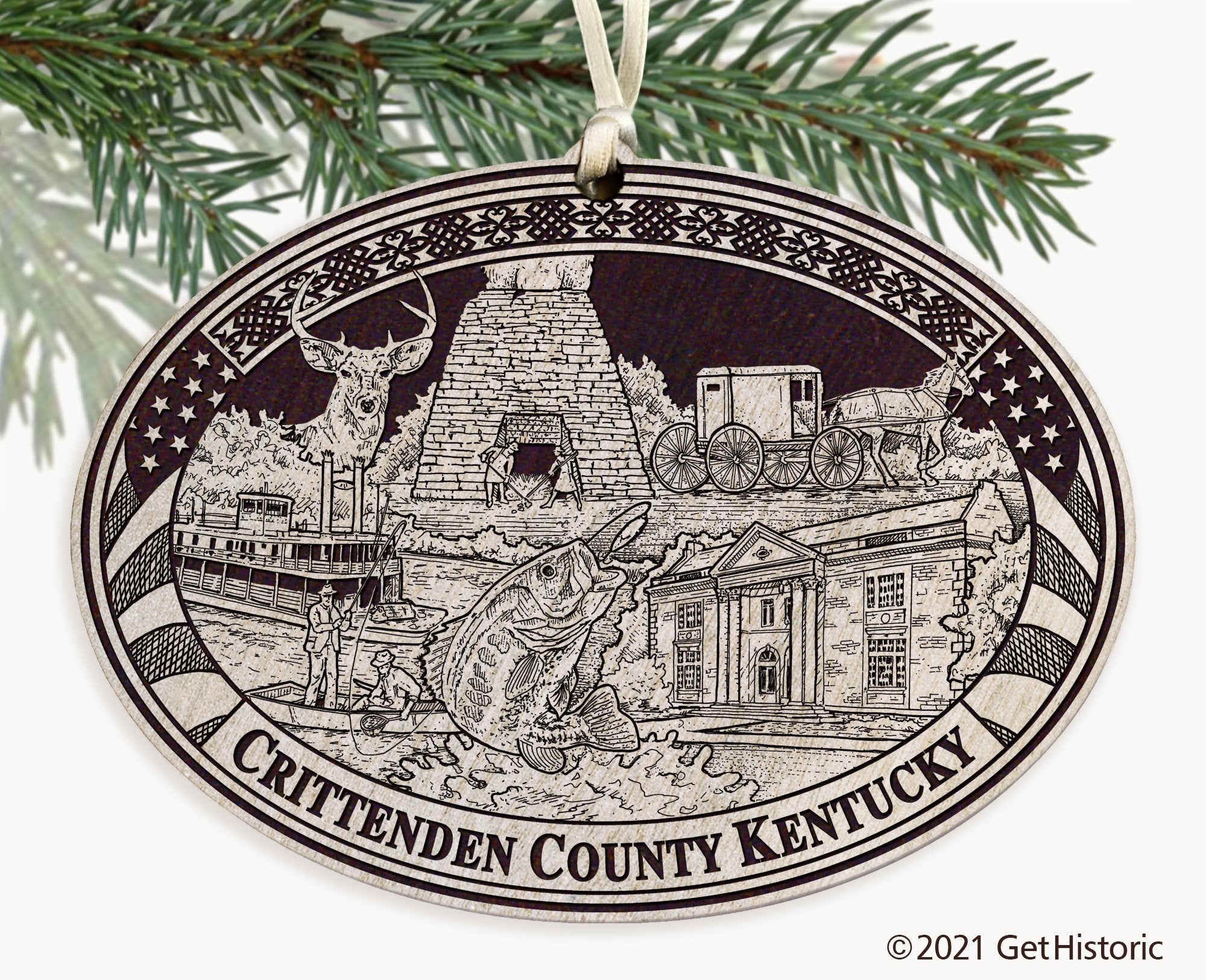 Crittenden County Kentucky Engraved Ornament