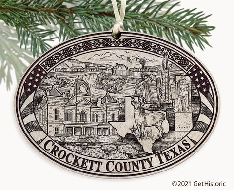 Crockett County Texas Engraved Ornament