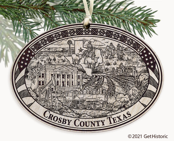 Crosby County Texas Engraved Ornament