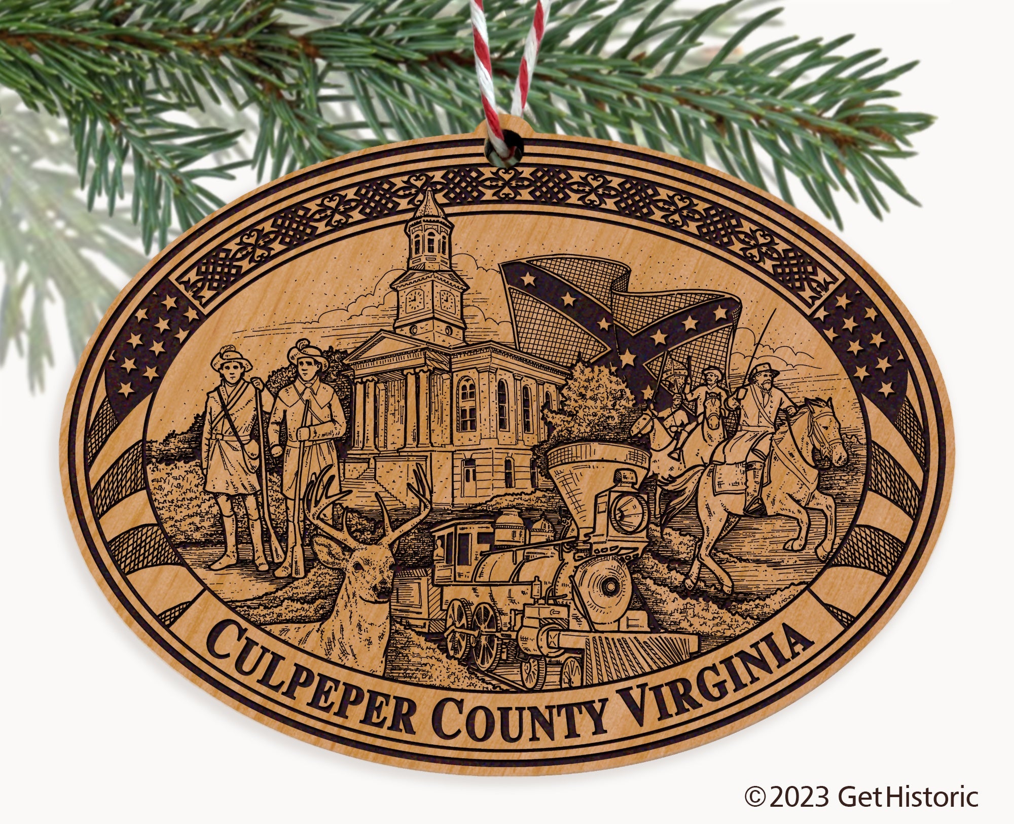 Culpeper County Virginia Engraved Natural Ornament