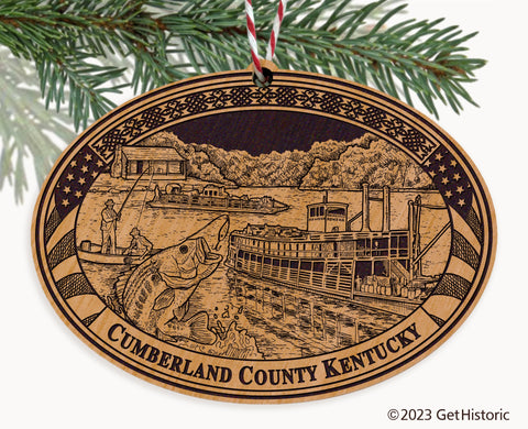 Cumberland County Kentucky Engraved Natural Ornament