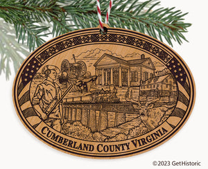 Cumberland County Virginia Engraved Natural Ornament