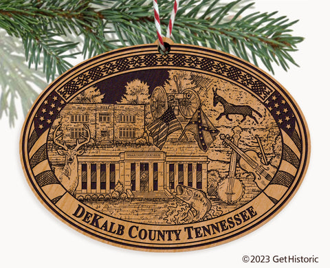 DeKalb County Tennessee Engraved Natural Ornament