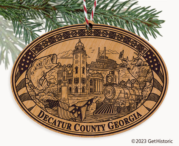 Decatur County Georgia Engraved Natural Ornament