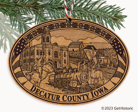 Decatur County Iowa Engraved Natural Ornament