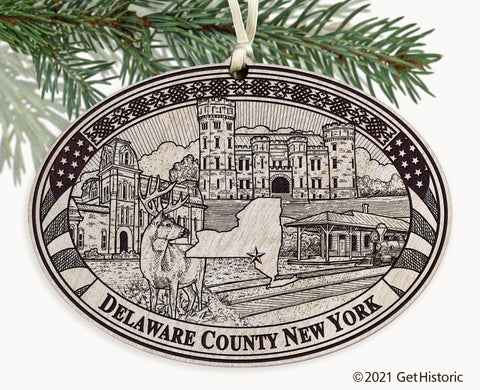 Delaware County New York Engraved Ornament