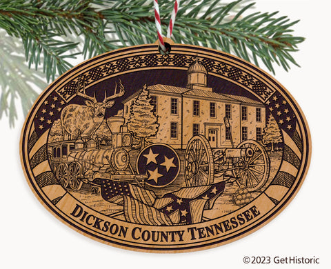 Dickson County Tennessee Engraved Natural Ornament