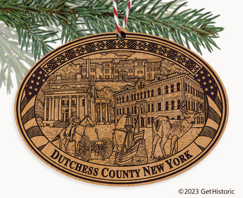 Dutchess County New York Engraved Natural Ornament