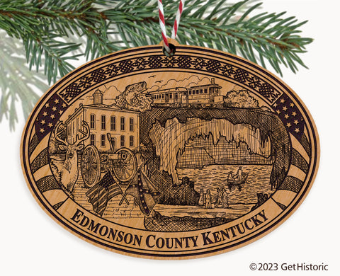 Edmonson County Kentucky Engraved Natural Ornament