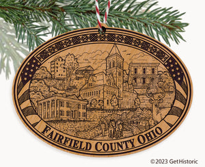 Fairfield County Ohio Engraved Natural Ornament