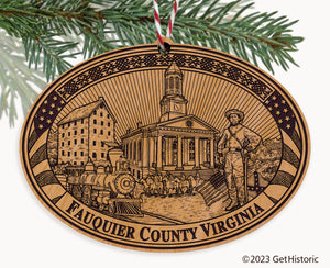 Fauquier County Virginia Engraved Natural Ornament