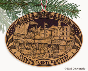 Fleming County Kentucky Engraved Natural Ornament