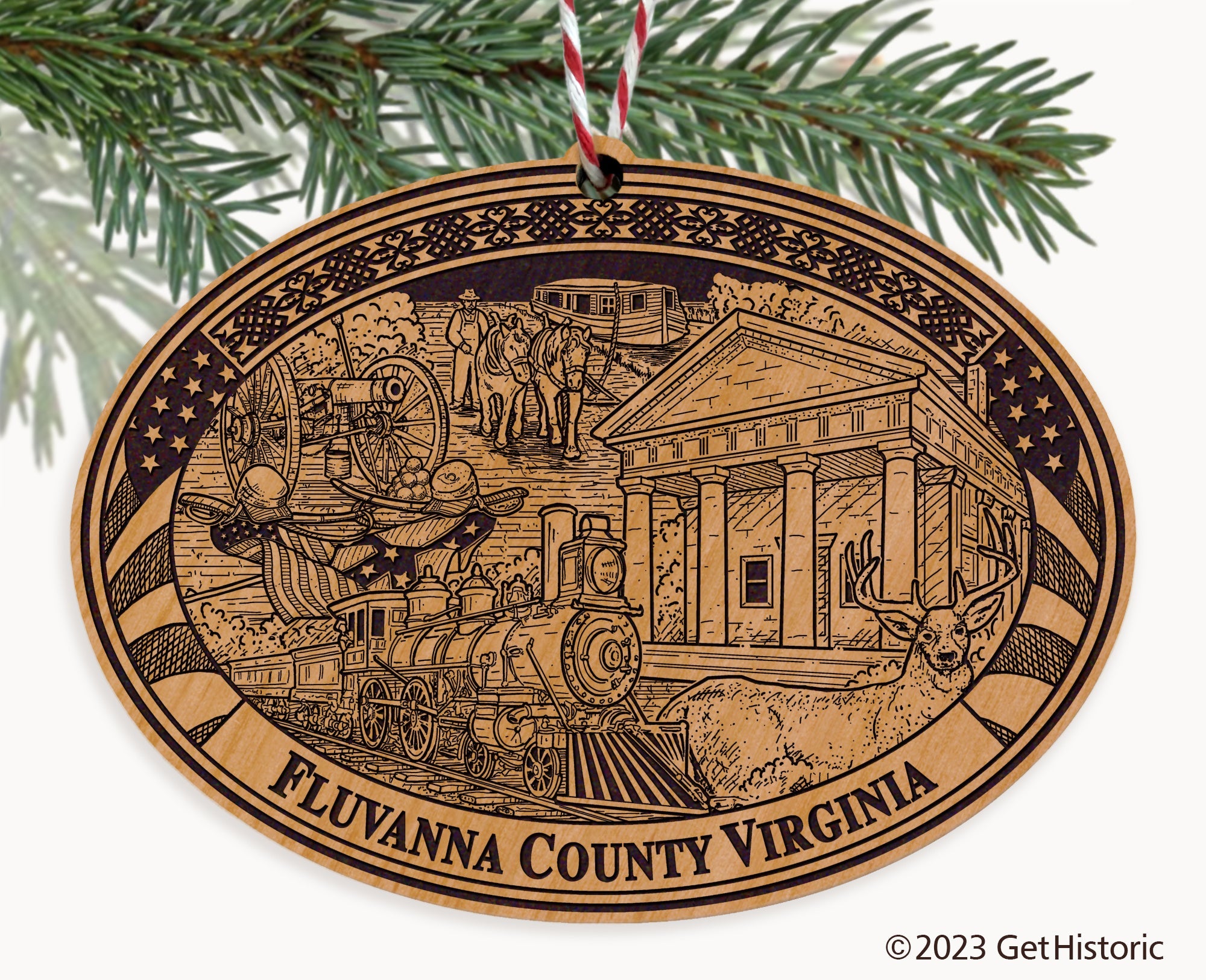 Fluvanna County Virginia Engraved Natural Ornament