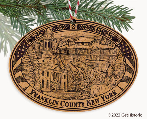 Franklin County New York Engraved Natural Ornament