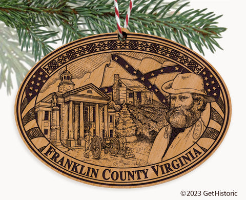 Franklin County Virginia Engraved Natural Ornament