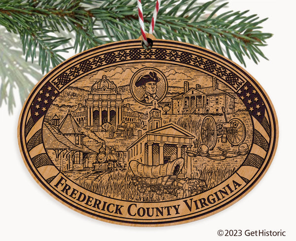 Frederick County Virginia Engraved Natural Ornament