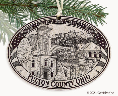 Fulton County Ohio Engraved Ornament