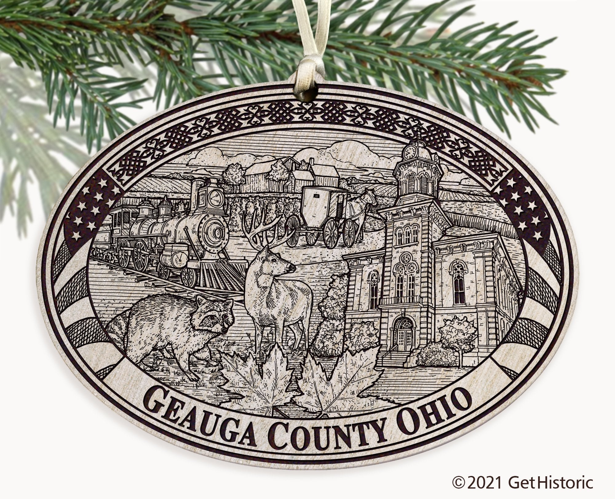 Geauga County Ohio Engraved Ornament