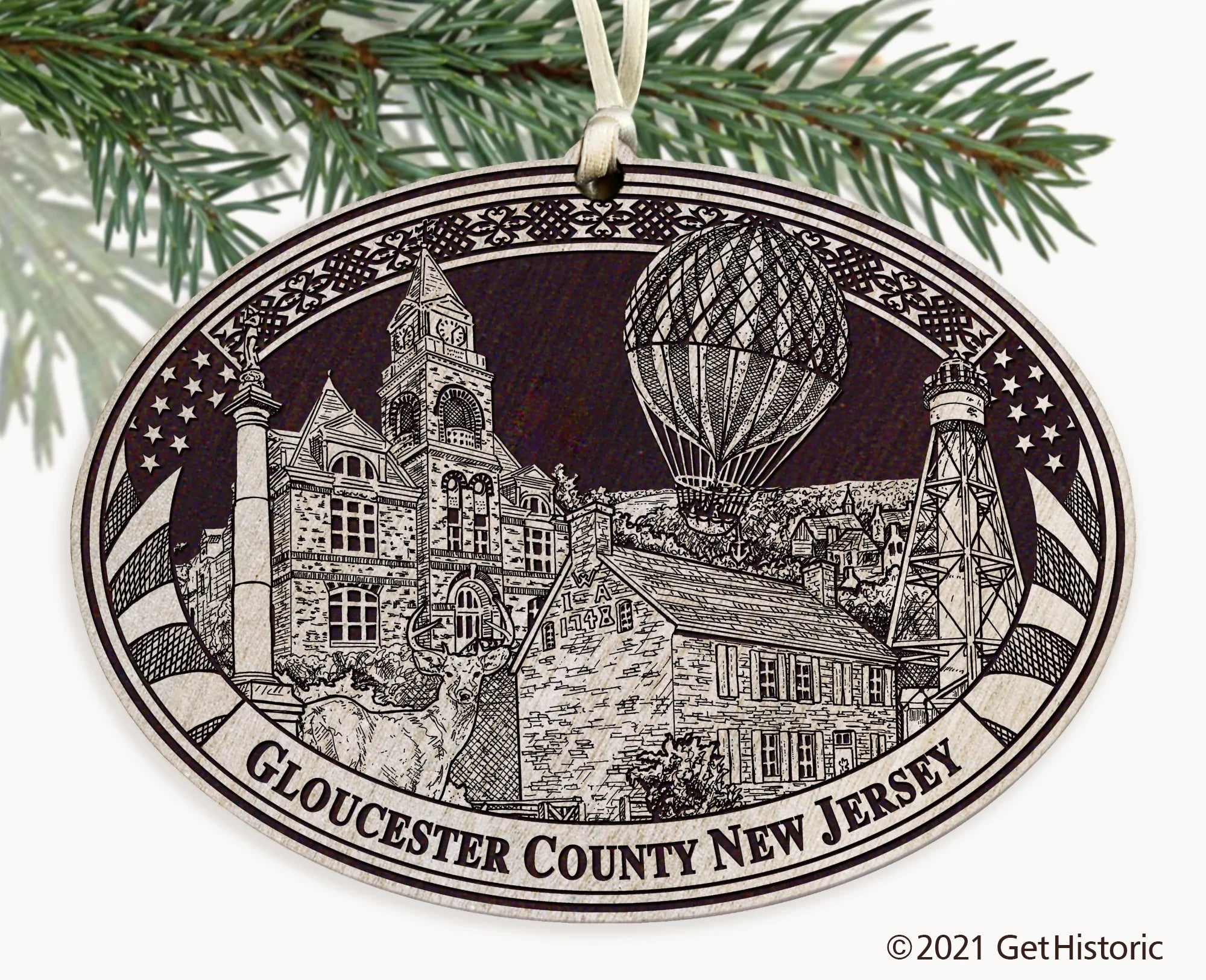 Gloucester County New Jersey Engraved Ornament