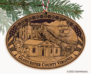 Gloucester County Virginia Engraved Natural Ornament