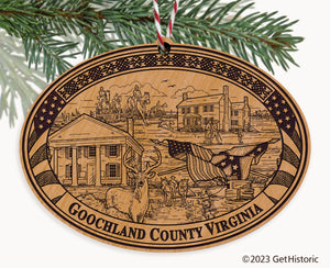 Goochland County Virginia Engraved Natural Ornament